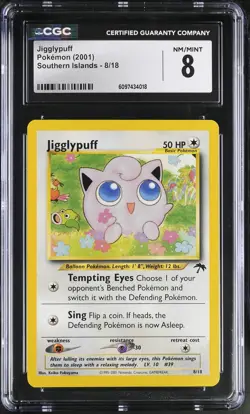 CGC 8 Jigglypuff Southern Islands 8/18 Graded Pokemon Card - Image 1