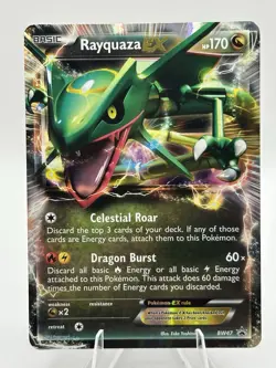 Rayquaza EX BW47 Black & White Black Star Promo Holo Pokemon Card MOD PLAYED - Image 1