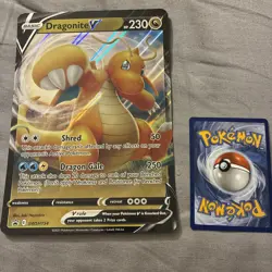 POKEMON SWSH154 Dragonite V -JUMBO OVERSIZED- Holo Black Star Promo Card - Image 1