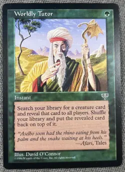 Worldly Tutor Mirage 1996 Excellent Mtg Magic The Gathering Illus David O’Connor - Image 1