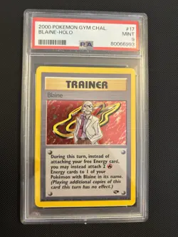 PSA 9 2000 Pokemon Blaine 17/132 Gym Challenge Holo Mint ?? - Image 2