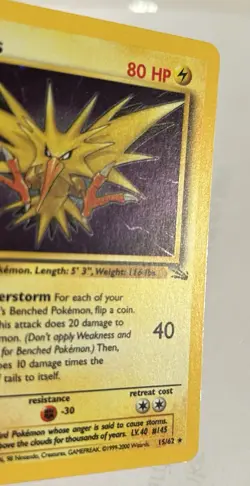 Zapdos 15/62 Fossil Holo Pokemon TCG LP - Image 3
