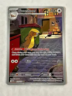 Gumshoos 153/132 Pokemon TCG Me01: Mega Evolution Holo Illustration Rare - Image 1