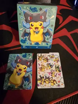 Poncho Pikachu Mega Charizard X New Deck Box Pokemon Center Japanese Exclusive - Image 1