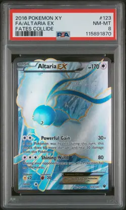 2016 POKEMON XY FATES COLLIDE ALTARIA EX #123 FULL ART PSA 8 NM #115891870 - Image 1