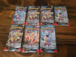 Pokemon TCG Stellar Crown Booster Packs 7 FAST SHIPPING - Image 1