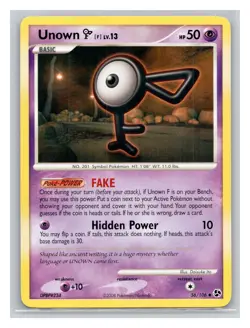 Pokemon TCG Unown [F] 56/106 Great Encounters Normal LP - Image 1
