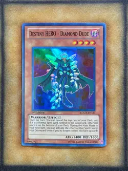 Yugioh Destiny HERO - Diamond Dude LCGX-EN124 Super Rare 1st Ed NM - Image 1