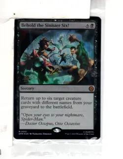 MTG SkeenAB Behold the Sinister Six! PRERELEASE PROMO FOIL from SPM. NM. - Image 1