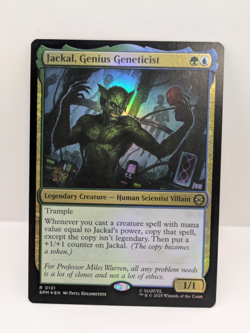 MTG Spiderman - Jackal, Genius Geneticist - Rare - Prerelease - Foil - SPM 131 - - Image 1