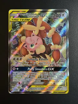Pokemon Mega Lopunny & Jigglypuff GX 226/236 Tag Team Alt Art Cosmic Eclipse NM - Image 1