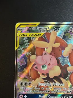 Pokemon Mega Lopunny & Jigglypuff GX 226/236 Tag Team Alt Art Cosmic Eclipse NM - Image 3