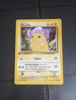 1st Edition GERMAN Pikachu (Yellow Cheeks) 58/102 Pokemon Near Mint! - Image 1