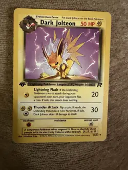 Pokemon Dark Jolteon 1st Edition Non-Holo Card 38/82 - Image 1
