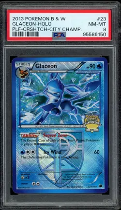 Pokemon PSA 8 Glaceon 23/116 Plasma Freeze Reverse City Championships Promo Card - Image 1