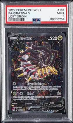 2022 POKEMON SWORD & SHIELD LOST ORIGIN #186 FULL ART/GIRATINA V PSA 9 - Image 1