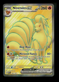 Ninetales ex 186/165 Scarlet Violet 151 2023 MEW Holo Rare Pokemon Card TCG - Image 1