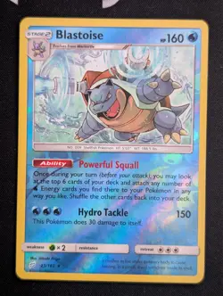 Pokemon Card Blastoise REVERSE HOLO RARE 25/181 SM Team Up 2019 NM - Image 1