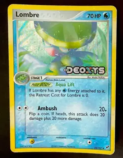 Lombre Reverse Holo EX Deoxys Pokemon Card 33/107 Stamped 2005 - Image 1