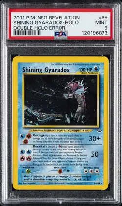 2001 POKEMON NEO REVELATION DOUBLE HOLO ERR #65 SHINING GYARADOS-HOLO PSA 9 - Image 1