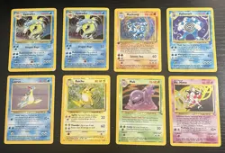 POKEMON 8 VINTAGE HOLOS CARDS LOT ( JUNGLE , FOSSIL , BASE SET , BASE SET 2 ) - Image 1