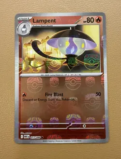 Lampent 017/086 SV: White Flare Master Ball Pattern Holo Pokemon TCG - Image 1