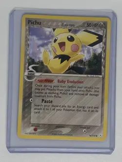 Pokemon Pichu 76/110 ex Holon Phantoms Holo Stamped Card 2006 delta species - Image 1