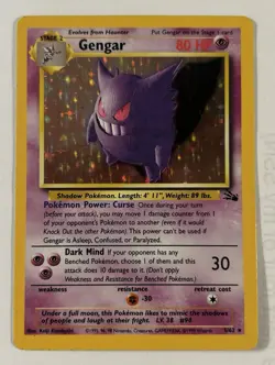 Fossil Gengar Holo Rare 5/62 Pokemon Card LP/MP - Image 1