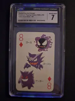 1998 Televi-Kun Pokemon Playing Card Ghastly Haunter Gengar 8 Of Spades CGC 7 - Image 1