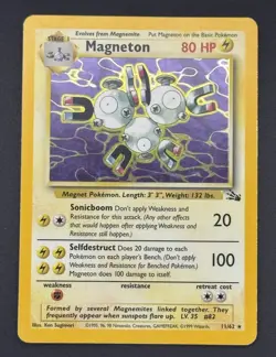 Magneton 11/62 Holo Rare Fossil Set Pokemon Card WOTC Vintage 1999 - Image 3