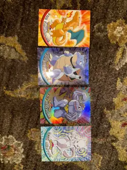 Topps TV Animation Card Lot Charizard, Blastoise, Mewtwo, Machoke - Image 1