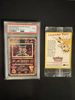 Pokemon Ancient Mew 2000 Movie Promo PSA 9 & Legendary Birds Card (Sealed) - Image 1