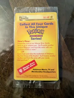 POKEMON - WIZARDS GOLD INK PROMO CARD PIKACHU IN ORGINAL FACTORY SEALED WRAP - Image 2