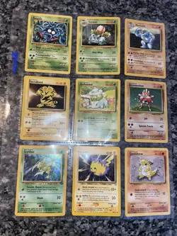Pokemon Collection Binder Vintage Lot of Cards Holos Rares WoTC Hitmonchan Etc - Image 1