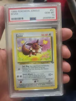 Pokemon Eevee Card 1999 Vintage Jungle Regular 51/64 PSA 10 - Image 1