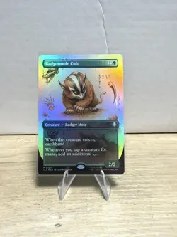 MTG, Avatar - Mythic Badgermole Cub (#0326) - Borderless - Foil - Image 1