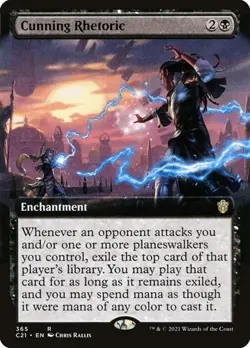 Cunning Rhetoric - Extended Art C21 NM MTG - Image 1