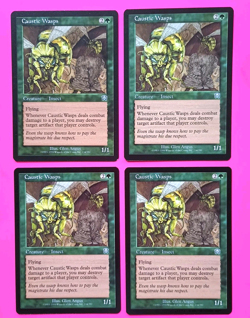 Magic the Gathering MTG Mercadian Masques CAUSTIC WASPS X 4 LP/EX U 1999! - Image 1