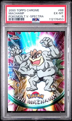 2000 TOPPS CHROME POKEMON T.V. SPECTRA #68 MACHAMP PSA 6 - Image 1