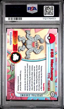 2000 TOPPS CHROME POKEMON T.V. SPECTRA #68 MACHAMP PSA 6 - Image 2