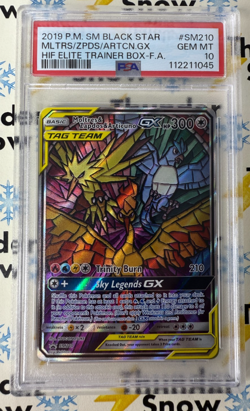 ⚡❄ 2019 Pokemon Moltres Zapdos Articuno GX Black Star Promo PSA 10 - Image 1