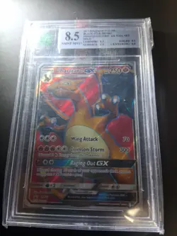 CHARIZARD GX SM60 FULL ART - POKEMON BLACK STAR PROMO 2017 Graded 8.5 - Image 3