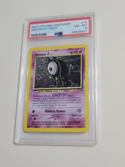 Unown A - Pokemon Neo Discovery #14 - Near Mint to Mint PSA 8 w/ Swirl - Image 1