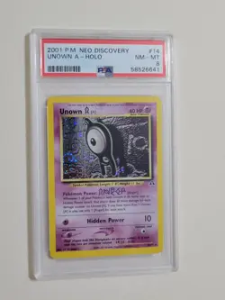 Unown A - Pokemon Neo Discovery #14 - Near Mint to Mint PSA 8 w/ Swirl - Image 2