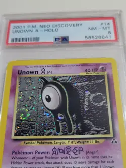 Unown A - Pokemon Neo Discovery #14 - Near Mint to Mint PSA 8 w/ Swirl - Image 3