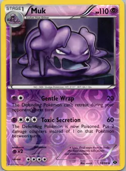 Pokemon TCG Muk 53/99 - Next Destinies Rare Reverse Foil LP+ - Image 1