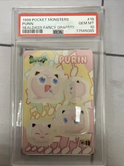 Pokemon Bandai Sealdass Jigglypuff (Purin) Fancy Graffiti #18 PSA 10 Gem Mint - Image 1