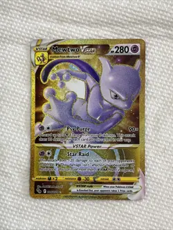 2022 Pokemon Go Mewtwo VStar Gold Secret Rare 086/078 Free Shipping - Image 1