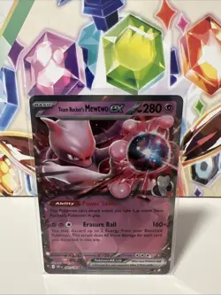 Team Rocket's Mewtwo ex 081/182 Double Rare - Pokemon Destined Rivals NM - Image 1
