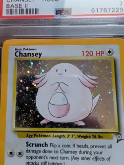 2000 SWIRL Graded Pokemon Base Set II 2 Chansey Holo 3 PSA 7 - Image 3